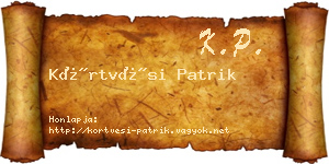 Körtvési Patrik névjegykártya